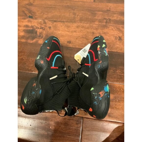 TSFD Black Mid-Top Top Sock Sneakers w/ Splatter Soles, Size 7 (US) 38 (EU) - Picture 6 of 7